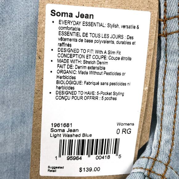 PRANA Women's Soma Skinny Jeans 0/25 Light Washed Blue High Rise Stretch NWT - Picture 12 of 14